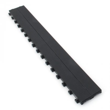 Černá plastová terasová dlaždice Linea Striped - 118 x 16 x 2,5 cm