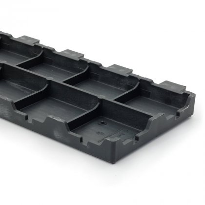 Černá plastová terasová dlaždice Linea Striped - 118 x 16 x 2,5 cm