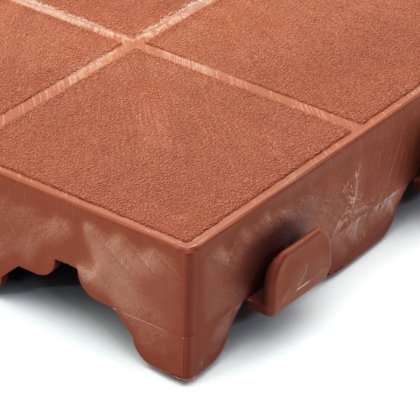 Hnědá plastová terasová dlaždice Linea Combi - 40 x 40 x 4,8 cm