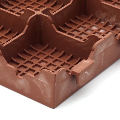 Hnědá plastová terasová dlaždice Linea Combi - 40 x 40 x 4,8 cm