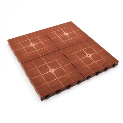 Hnědá plastová terasová dlaždice Linea Combi - 40 x 40 x 4,8 cm