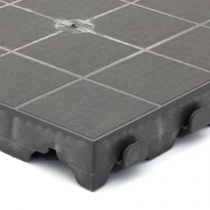 Tmavě hnědá plastová terasová dlaždice Linea Combi - 40 x 40 x 4,8 cm