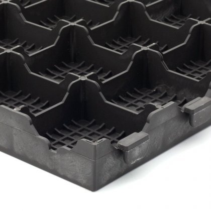 Tmavě hnědá plastová terasová dlaždice Linea Combi - 40 x 40 x 4,8 cm