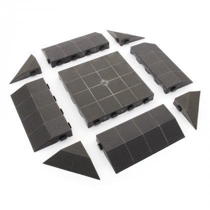 Tmavě hnědá plastová terasová dlaždice Linea Combi - 40 x 40 x 4,8 cm