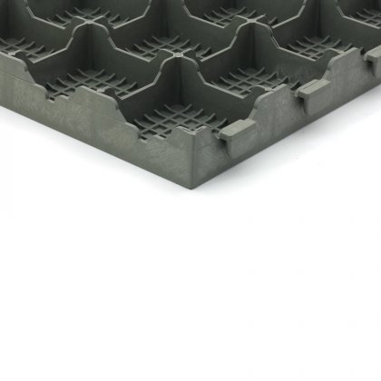 Šedá hnědá plastová terasová dlaždice Linea Combi - 40 x 40 x 4,8 cm