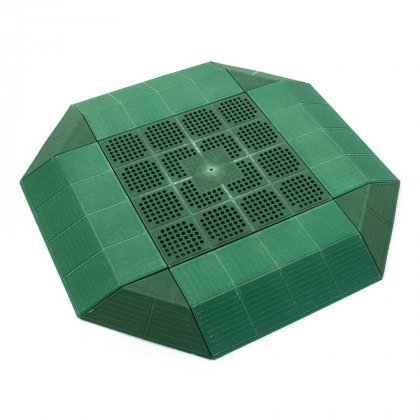 Zelená plastová děrovaná terasová dlaždice Linea Combi - 40 x 40 x 4,8 cm