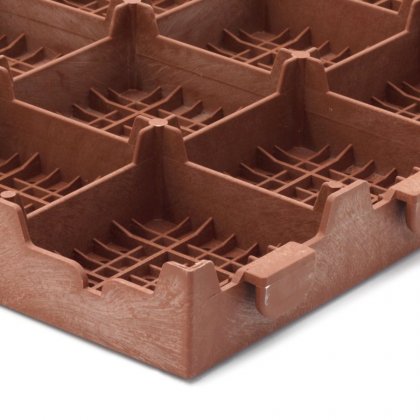 Hnědá plastová děrovaná terasová dlaždice Linea Combi - 40 x 40 x 4,8 cm