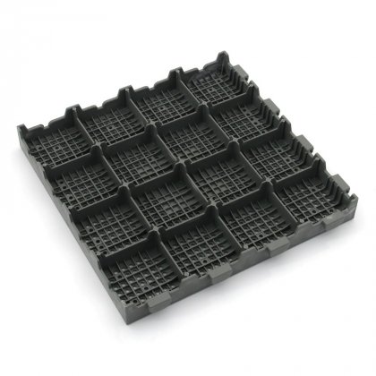 Šedá hnědá děrovaná plastová terasová dlaždice Linea Combi - 40 x 40 x 4,8 cm