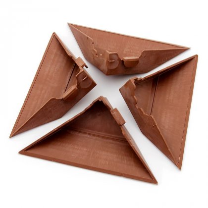 Hnědý plastový rohový nájezd pro terasové dlaždice Linea Combi - 4,8 cm - 4 ks