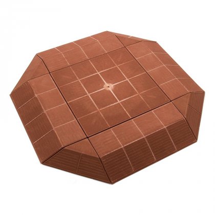 Hnědý plastový rohový nájezd pro terasové dlaždice Linea Combi - 4,8 cm - 4 ks