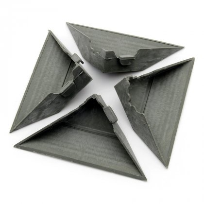 Šedý plastový rohový nájezd pro terasové dlaždice Linea Combi - 4,8 cm - 4 ks