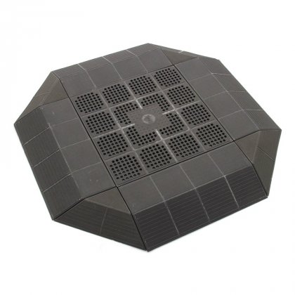 Tmavě hnědý plastový rohový nájezd pro terasové dlaždice Linea Combi - 4,8 cm - 4 ks