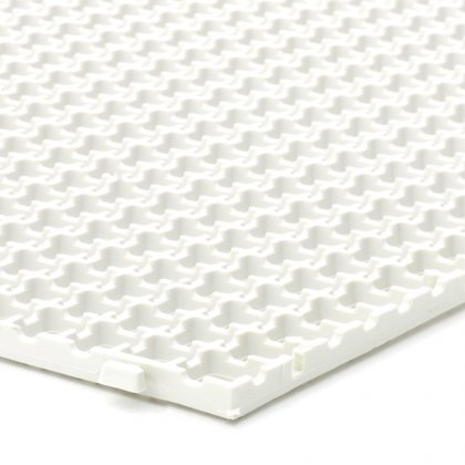 Bílá plastová terasová dlaždice Linea Flextile - 39,5 x 39,5 x 0,8 cm