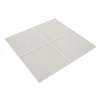 Bílá plastová terasová dlaždice Linea Flextile - 39,5 x 39,5 x 0,8 cm