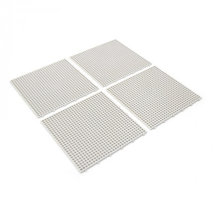 Bílá plastová terasová dlaždice Linea Flextile - 39,5 x 39,5 x 0,8 cm
