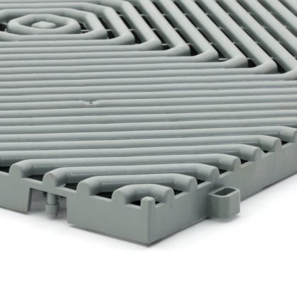 Šedá plastová terasová dlaždice Linea Rombo - 39,5 x 39,5 x 1,7 cm