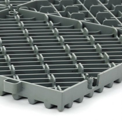 Šedá plastová terasová dlaždice Linea Rombo - 39,5 x 39,5 x 1,7 cm