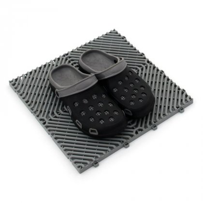 Šedá plastová terasová dlaždice Linea Rombo - 39,5 x 39,5 x 1,7 cm