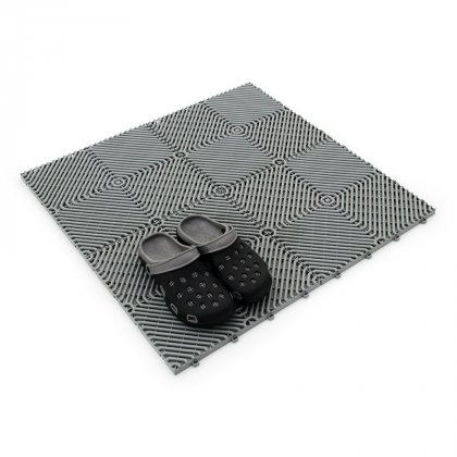 Šedá plastová terasová dlaždice Linea Rombo - 39,5 x 39,5 x 1,7 cm