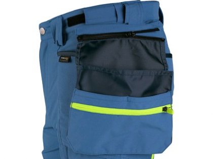 Kalhoty CXS NAOS pánské, modro-modré, HV žluté doplňky