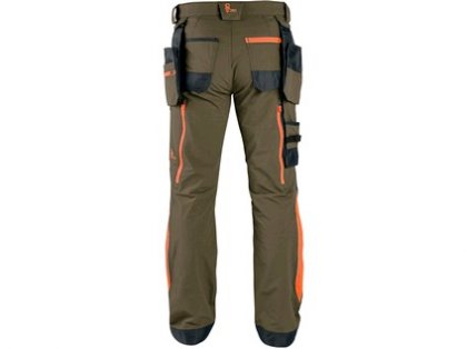 Kalhoty CXS NAOS pánské, zeleno-zelené, HV oranžové doplňky, vel. 48