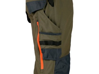 Kalhoty CXS NAOS pánské, zeleno-zelené, HV oranžové doplňky, vel. 58