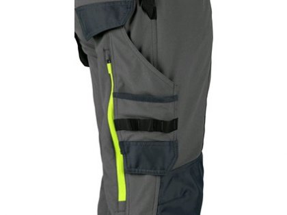 Kalhoty CXS NAOS pánské, šedo-černé, HV žluté doplňky, vel. 58