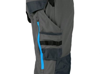 Kalhoty CXS NAOS pánské, šedo-černé, HV modré doplňky, vel. 56