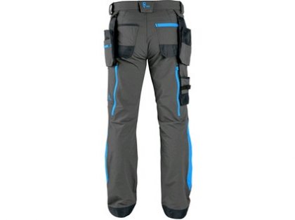 Kalhoty CXS NAOS pánské, šedo-černé, HV modré doplňky, vel. 62