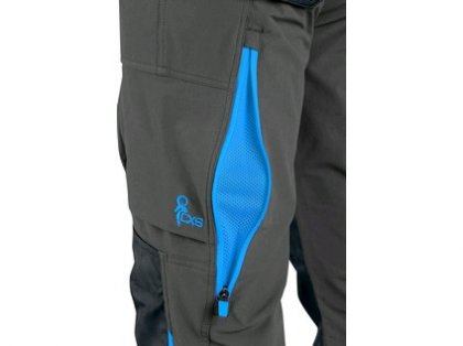 Kalhoty CXS NAOS pánské, šedo-černé, HV modré doplňky, vel. 62