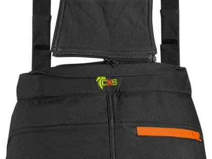Kalhoty CXS TRENTON, zimní softshell, pánské, černé s HV žluto/oranžovými doplňky