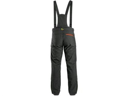 Kalhoty CXS TRENTON, zimní softshell, pánské, černé s HV žluto/oranžovými doplňky, vel. 50