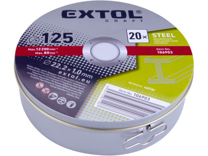 Kotouč řezný na kov 20ks, O 125x1,0x22,2mm