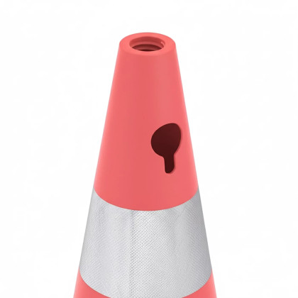 Oranžový plastový (PE) dopravní kužel s podstavcem FLOMA CE51 - 4,35 kg - 38 x 75 cm