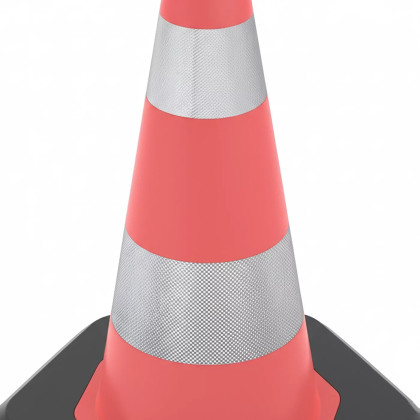Oranžový plastový (PE) dopravní kužel s podstavcem FLOMA CE51 - 4,35 kg - 38 x 75 cm