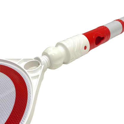 Červeno-bílý plastový (PPC) dopravní výstražný sloupek FLOMA WP63 - 6,3 x 100 cm