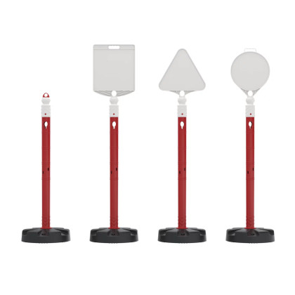 Červeno-bílý plastový (PPC) dopravní výstražný sloupek FLOMA WP24 - 11 x 120 cm