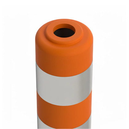 Oranžový plastový (PVC) dopravní výstražný sloupek FLOMA WP38 - 8 x 100 cm