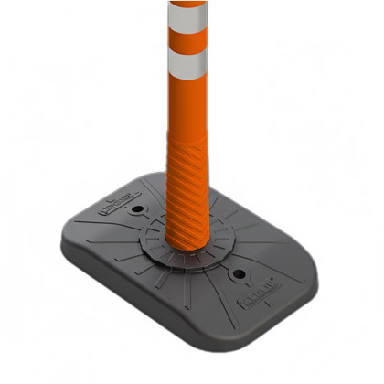 Oranžový plastový (PVC) dopravní výstražný sloupek FLOMA WP38 - 8 x 100 cm