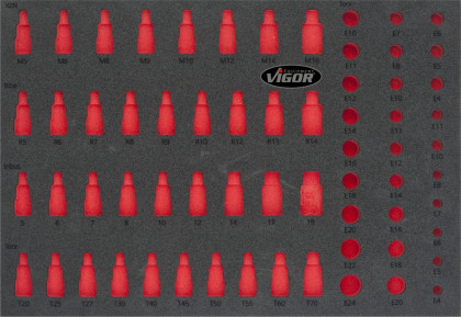2K pěnová vložka pro V2837 (1/1 VIGOR 1000), prázdná VIGOR V2838