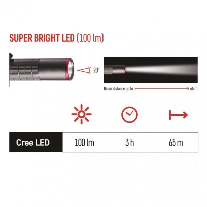 CREE LED kovová svítilna Ultibright 50, P3150, 100lm, 1xAAA