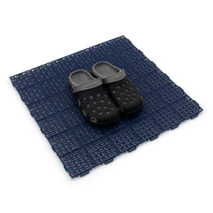 Modrá plastová děrovaná terasová dlaždice Linea Marte - 56,3 x 56,3 x 1,3 cm