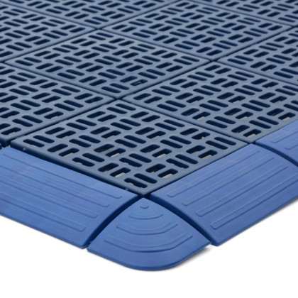 Modrá plastová děrovaná terasová dlaždice Linea Marte - 56,3 x 56,3 x 1,3 cm