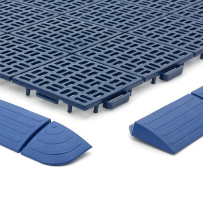 Modrá plastová děrovaná terasová dlaždice Linea Marte - 56,3 x 56,3 x 1,3 cm