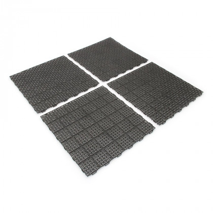 Hnědá plastová děrovaná terasová dlaždice Linea Marte - 56,3 x 56,3 x 1,3 cm