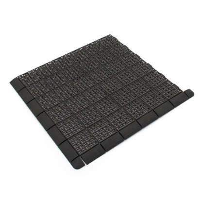 Hnědá plastová děrovaná terasová dlaždice Linea Marte - 56,3 x 56,3 x 1,3 cm