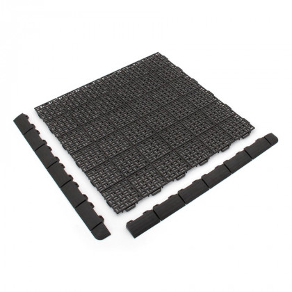 Hnědá plastová děrovaná terasová dlaždice Linea Marte - 56,3 x 56,3 x 1,3 cm