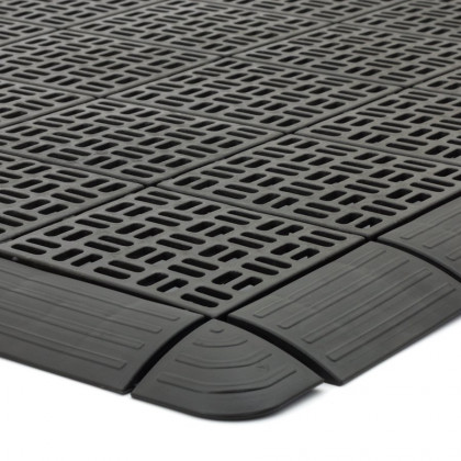 Hnědá plastová děrovaná terasová dlaždice Linea Marte - 56,3 x 56,3 x 1,3 cm