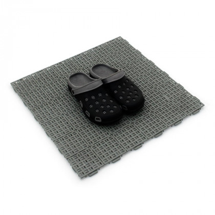 Šedá plastová děrovaná terasová dlaždice Linea Marte - 56,3 x 56,3 x 1,3 cm