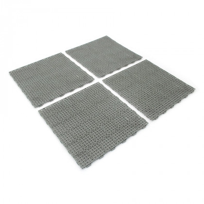 Šedá plastová děrovaná terasová dlaždice Linea Marte - 56,3 x 56,3 x 1,3 cm